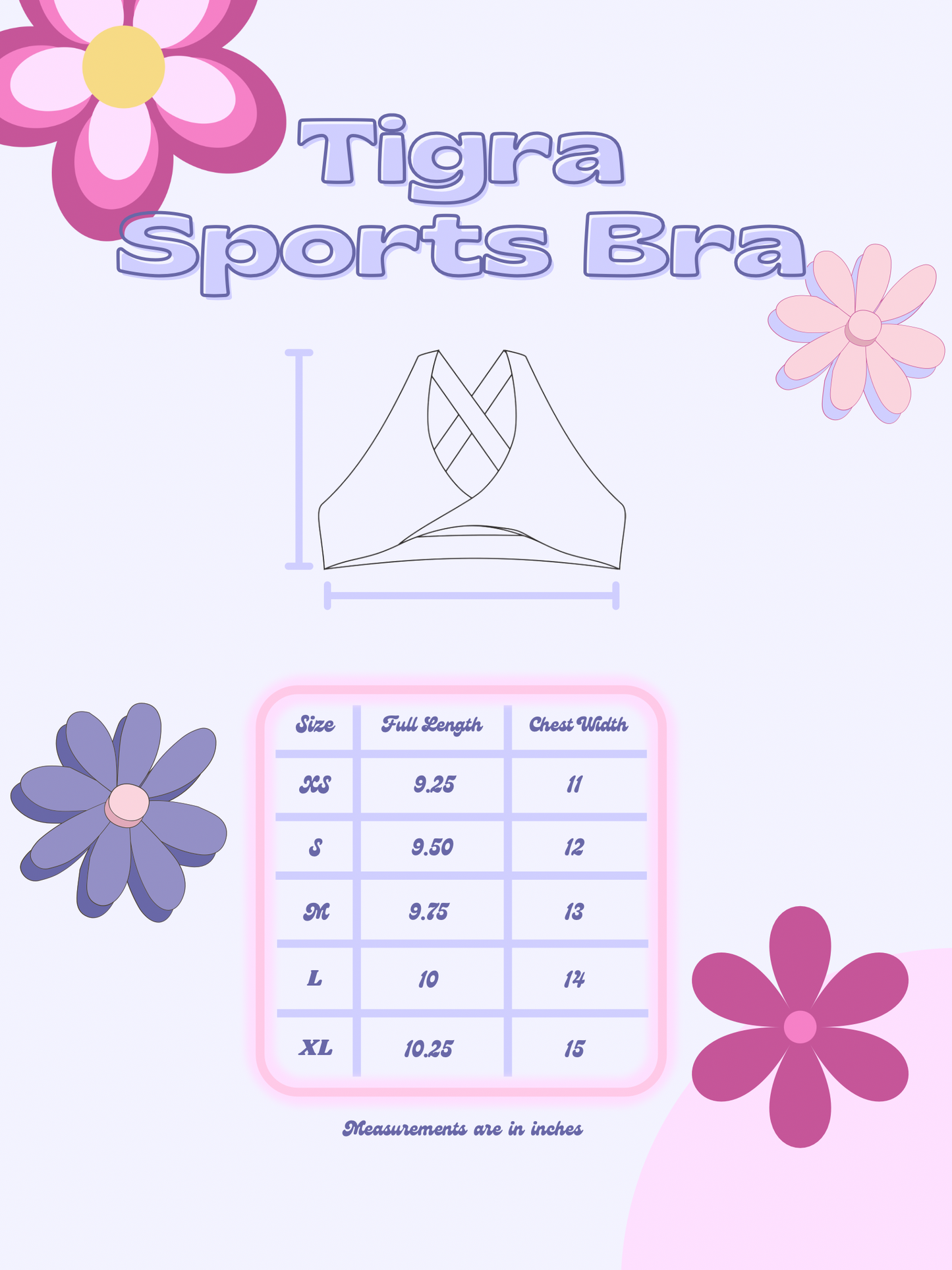 Tigra Sports Bra - Periwinkle